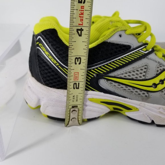 Saucony Running Walking Shoes Leather Mesh 4.50 Boys Cohesion Green Grey Black - Picture 12 of 13